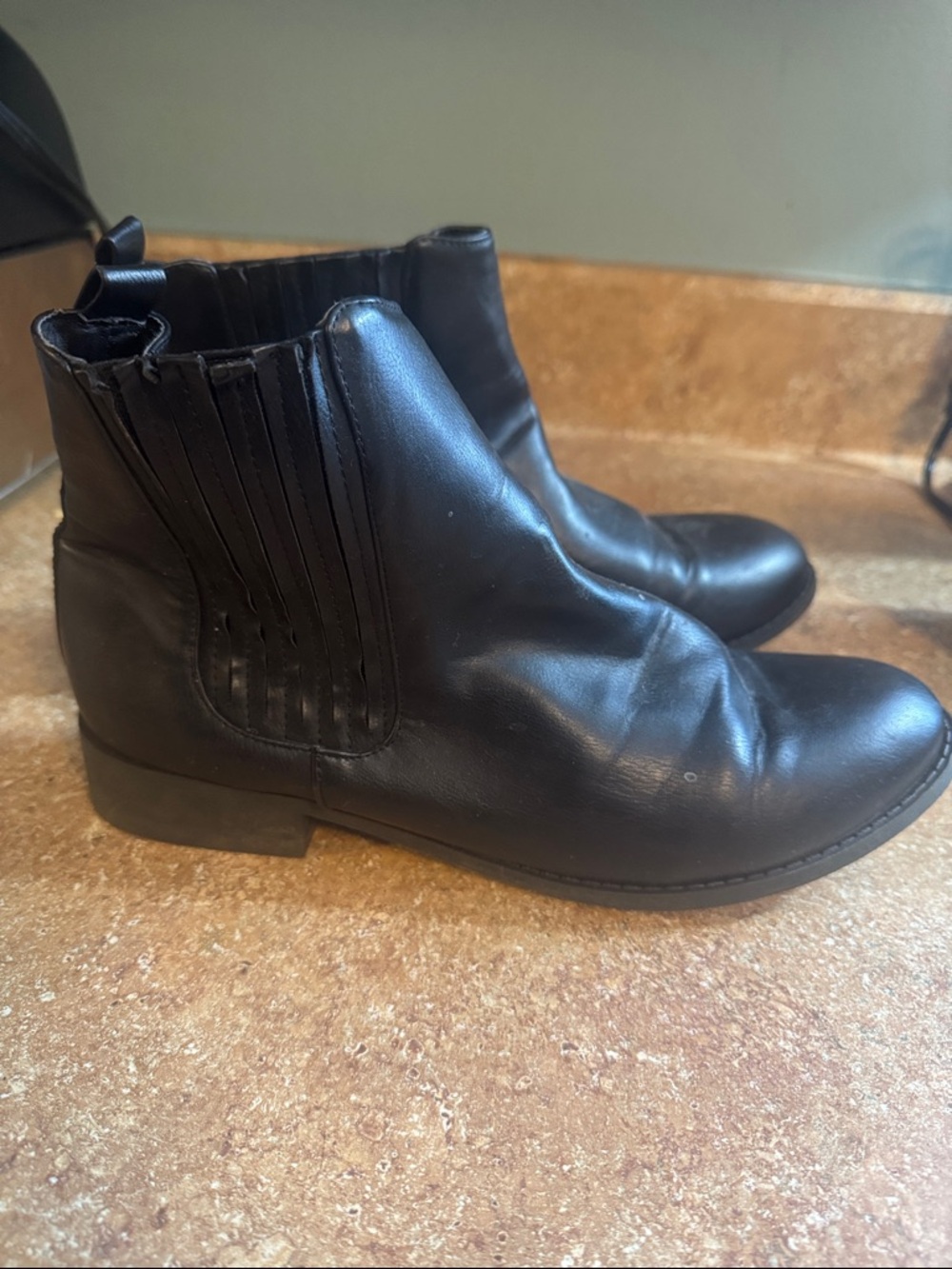 Charlotte Russe Black Leather Chelsea Ankle Boots